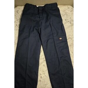 Dickies Loose Fit Double Knee Work Pants Mens 34x29 Navy Blue